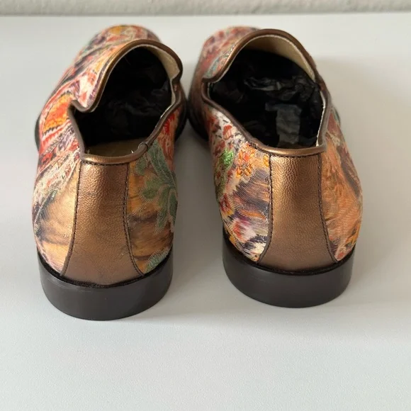 DONALD J. PLINER Womens Ikat Silk Luxury Antique Style Loafers - Picture 7 of 10
